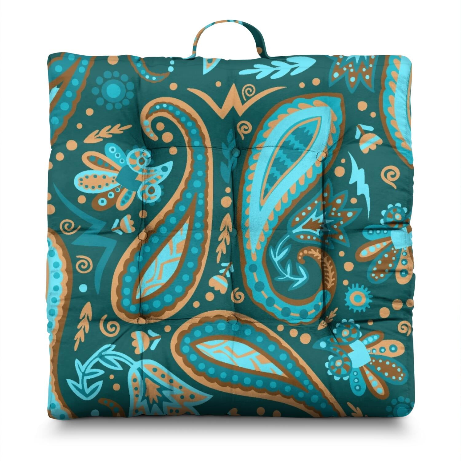 Colorful Mandala Floor Pillow for Adults - Square Thick Meditation Seat ...