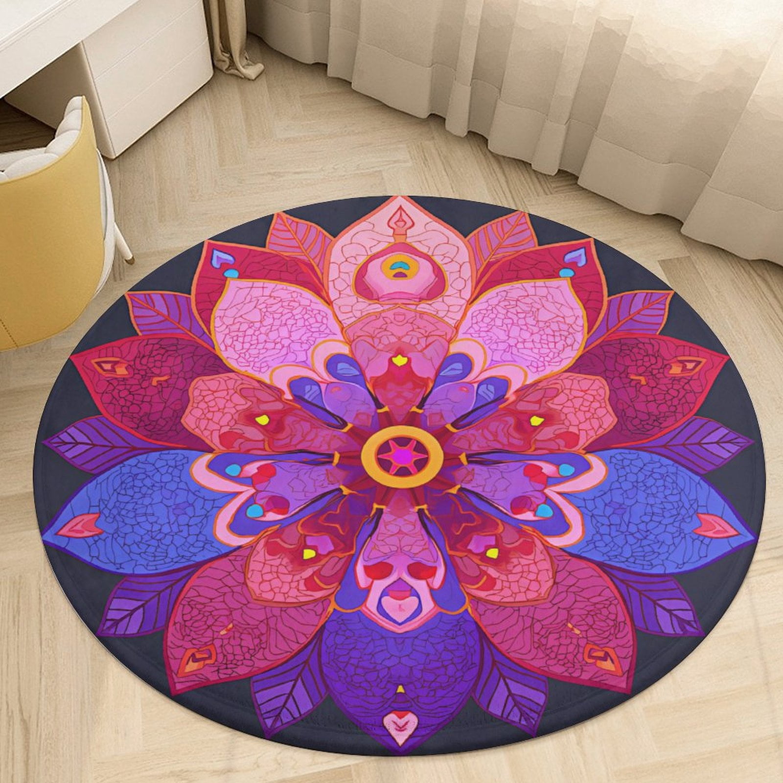 A Colorful Mandala Flower with Intricate Patterns And Vibrant Colors on ...