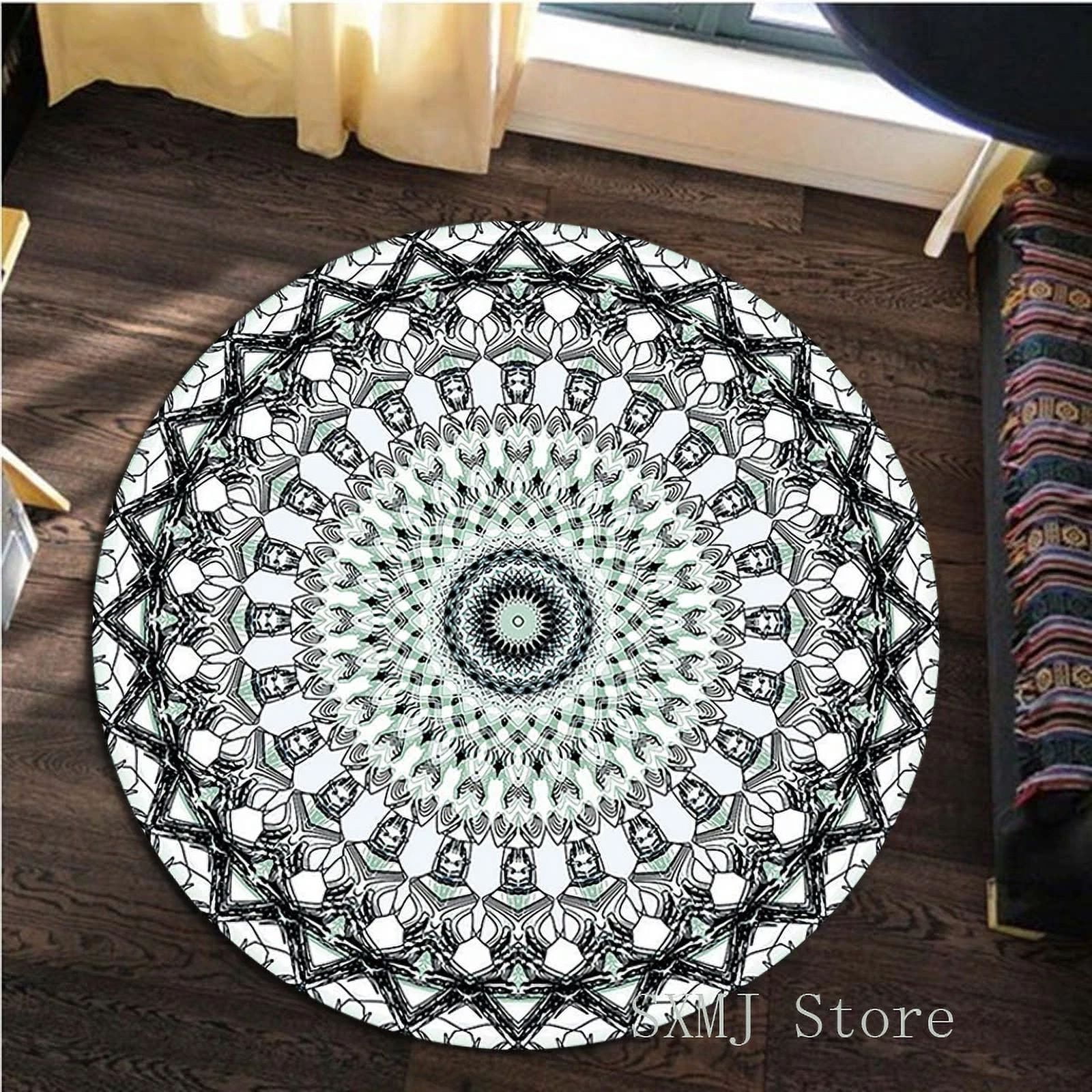 Colorful Mandala Paisley Round Carpet Area Rug Sofa Foot Pad Chair Mat ...