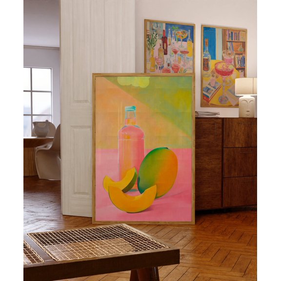 Colorful Mango Still Life Print: Maximalist Kitchen Decor UNFRAMED