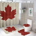 Colorful Maple Leaf Bathroom Shower Curtain And Rug Sets Toilet Lid