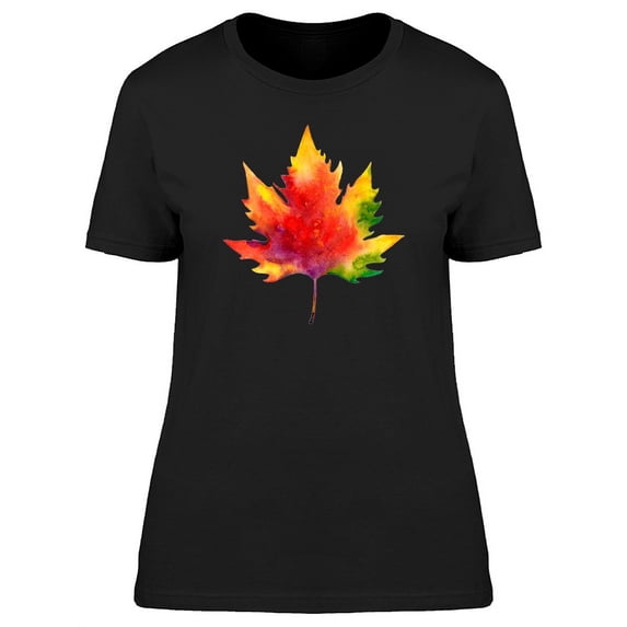 Colorful Maple Leaf T-Shirt Women -Image by Shutterstock, Female Large