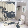 Colorful Marble 4 Piece Shower Curtain Set Bathroom Rugs Floor Mat