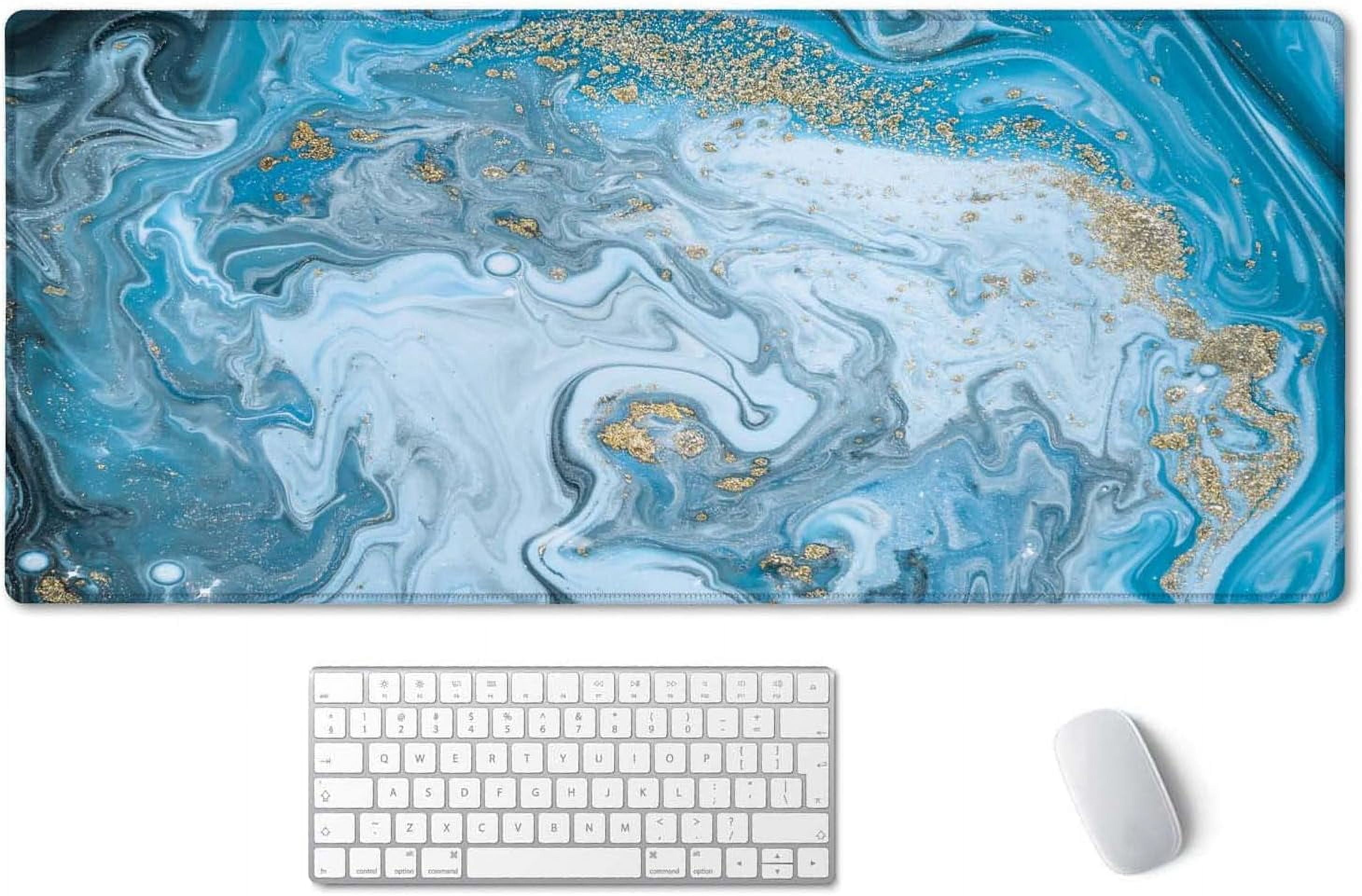 Colorful Marble Anti-Slip Mouse Pad Desk Mat, Large Desk Pad, Big Gaming Mousepad Laptop Office Computer Home Stylish Office Gift, Full Desk XXL Extended Gaming Mouse Pad 35.5" X 15.7"
