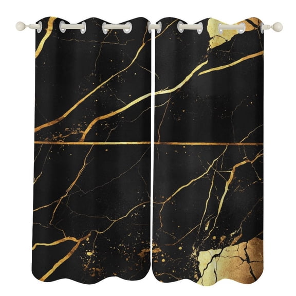Colorful Marble Black (40) 2 Panels 3D Printing Pattern Curtain for Bedroom Living Room Kitchen Window Decoration Home