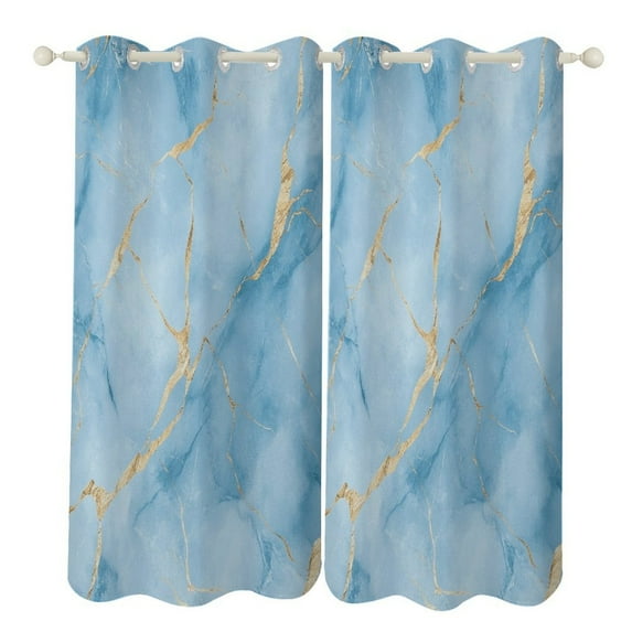 Colorful Marble Blue Gilded Gold Window Blackout Curtain 3d Printed Blackout Curtain Bedroom Living Room Hotel Window 2 Panel Shade
