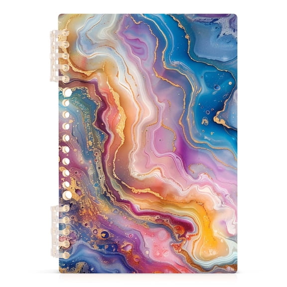 Colorful Marble Notebooks 1-subject Journal 60 Sheets A5 College Ruled Paper Detachable Ring 8.3"x5.7"