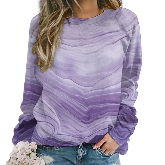 Colorful Marble Pattern Mom Sweatshirt For Women Long Sleeve Pullover