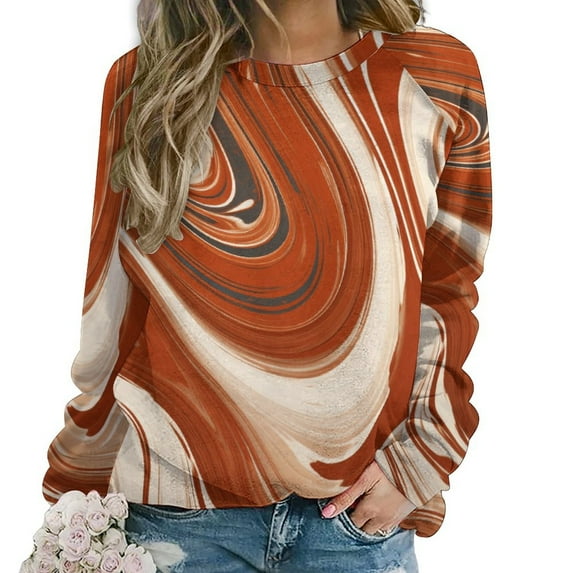 Colorful Marble Pattern Mom Sweatshirt For Women Long Sleeve Pullover