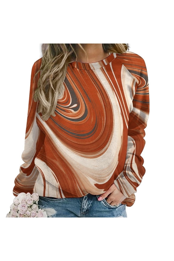 Colorful Marble Pattern Mom Sweatshirt For Women Long Sleeve Pullover