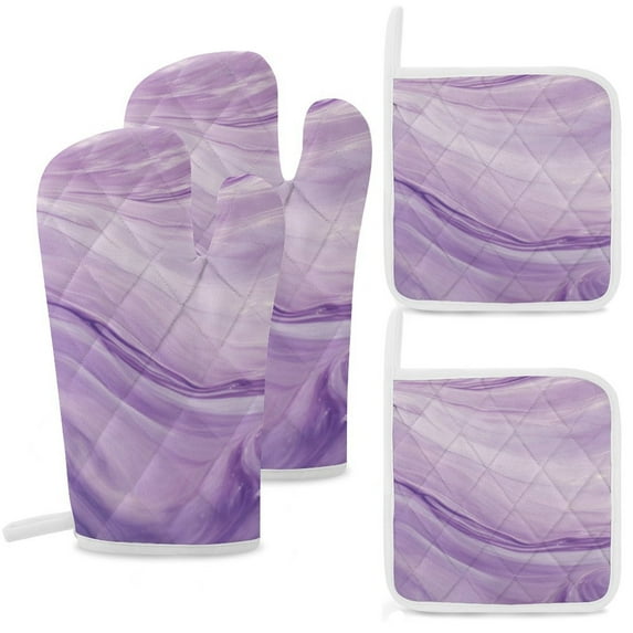 Colorful Marble Pattern Oven And Pot Holders Sets, Heat Resistant Pads Kitchen Decor for Cooking Baking BBQ Grilling, Christmas Kitchen Gifts