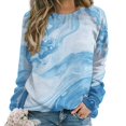 thumbnail image 1 of Colorful Marble Pattern Women's Floral Printed Sweatshirt Long Sleeve Crewneck Casual Loose Vintage Graphic Pullover Tops, 1 of 7
