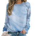 thumbnail image 1 of Colorful Marble Pattern Womens Casual Crewneck Sweatshirt Long Sleeve Tops Cute Pullover Loose Fit, 1 of 7