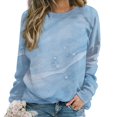 thumbnail image 1 of Colorful Marble Pattern Womens Casual Crewneck Sweatshirt Long Sleeve Tops Cute Pullover Loose Fit, 1 of 7