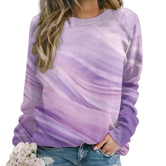 Colorful Marble Pattern Womens Oversized Sweatshirts Hoodies Crewneck Casual Tops Comfy FallWinter Clothes 2024
