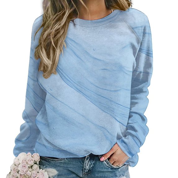 Colorful Marble Pattern Womens Oversized Sweatshirts Hoodies Crewneck Casual Tops Comfy FallWinter Clothes 2024