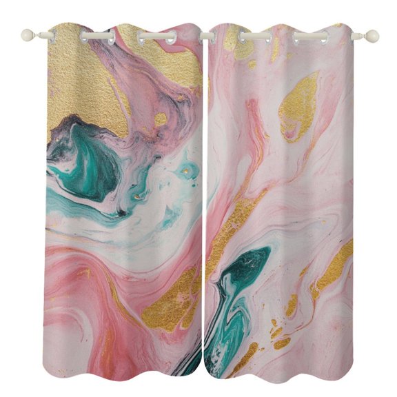 Colorful Marble Pink (28) 2 Panels 3D Printing Pattern Curtain for Bedroom Living Room Kitchen Window Decoration Home