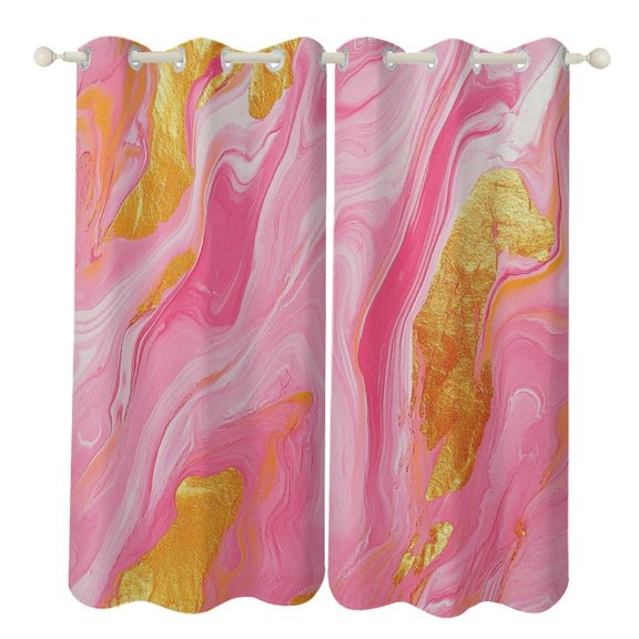 Colorful Marble Pink (55) 2 Panels 3D Printing Pattern Curtain for Bedroom Living Room Kitchen Window Decoration Home