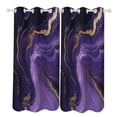thumbnail image 1 of Colorful Marble Purple Gilded Gold Blackout Curtains Window Drapes Room Darkening Thermal Insulated Grommets Blackout Curtains, for Living, Dining, Bedroom,2 Panels, 1 of 6