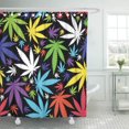 thumbnail image 1 of Colorful Marijuana Cannabis Leafs Green Weed Hemp Floral Medical Autumn Drugs Shower Curtain Waterproof Bathroom Decor Polyester Fabric Curtain Sets with Hooks, 72x72 Inch, 1 of 1