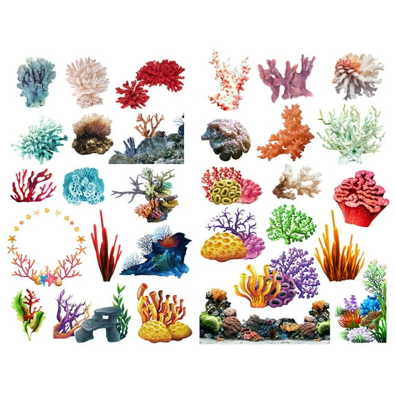 Colorful Marine Coral Tree Aesthetic Sticker Pre-cut Cute Diary Travel Paper Journal Stickers Scrapbooking Stationery Sticker Flakes Art Supplies
