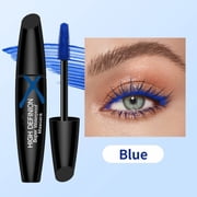 Colorful Mascara in 6 Shades Black White Blue Red Purple Brown, Waterproof Long Wearing Formula, Adds Volume and Length, For Creative Makeup Looks, 10ml