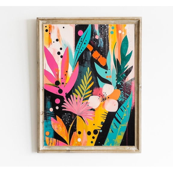 Colorful Maximalist Print Poster Eclectic Wall Art Poster Modern Maximalist Decor Poster Vibrant Colorful Decor Poster Modern Aesthetic Art E408, Unframed Canvas Size 8x12 F03.1.18l241