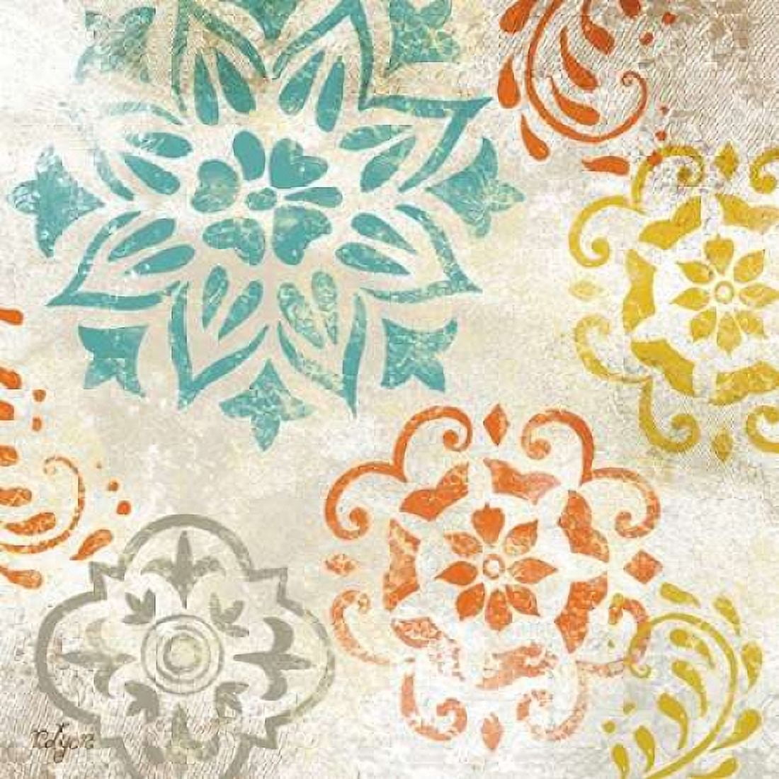 Colorful Medallions I Canvas Art - Rebecca Lyon (24 x 24)