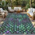 Colorful Mermaid Indoor Outdoor Rugs 6x9 Ft, Scales Ombre Texture ...