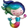 thumbnail image 1 of 30" Multicolor Mermaid Balloon, by Way To Celebrate, 1 of 5