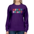 thumbnail image 1 of Colorful Merry And Bright Christmas Women's Sweatshirt, 1 of 4
