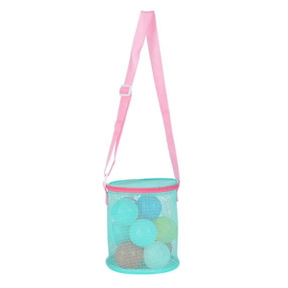 Colorful Mesh Beach Bags, Portable Foldable Sea Bag with Adjustable Straps, Toy & Gear Storage for Beach/Swimming/Boating, Drains Sand & Water, Suitable for Families