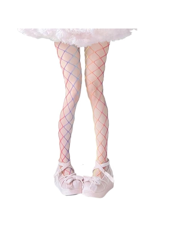 Colorful Mesh Design Women Pantyhose High Elasticity Soft Breathable Tights For Daily Wear Club Outfits Practical Nylon Leggings
