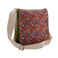 thumbnail image 1 of Colorful Messenger Bag, Abstract Warm Tone Waves, Unisex Cross-body, by Ambesonne, 1 of 2