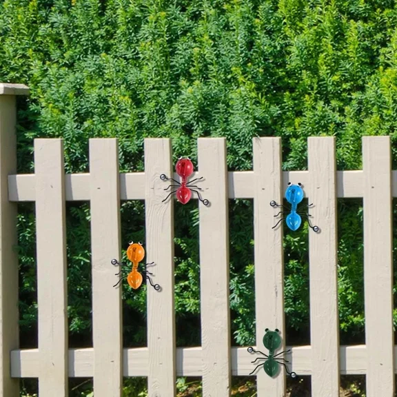 Colorful Metal Ant Wall Art (4Pcs) - Garden/Yard Outdoor Decor