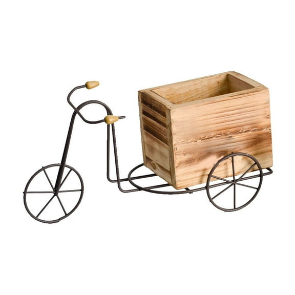 Colorful Metal Bicycle Desktop Plant Holder With Wood Pot, Succulent Decor For Home, Office, And Shelf Display