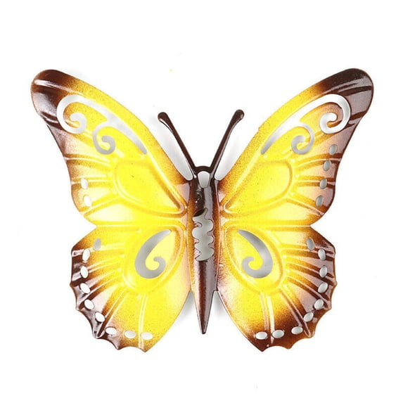 Colorful Metal Butterfly Garden Decor - Outdoor Lawn Wall Art Ornament - Vibrant Handcrafted Sculpture for Yard, Patio, Porch - Rust-Resistant Indoor Outdoor Decoration - 11cm x 9cm