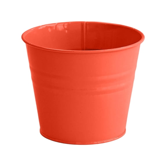 Colorful Metal Flower Pots, 5.12 Inch Small Iron Buckets for Succulents, Rustproof Decorative Containers for Balcony Deck Railing, Party Favors Organizing