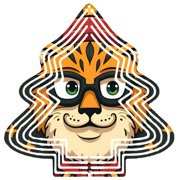 Colorful Metal Hanging Christmas Tree Wind Decorations - Whimsical Garden Spinners with Cheerful Patterns for Festive Yards