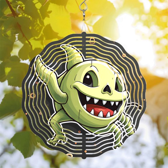 Colorful Metal Hanging Wind Spinners & Chimes for Yard - Dynamic Concentric Circle Design Whimsical Garden Decor Energetic Vibes