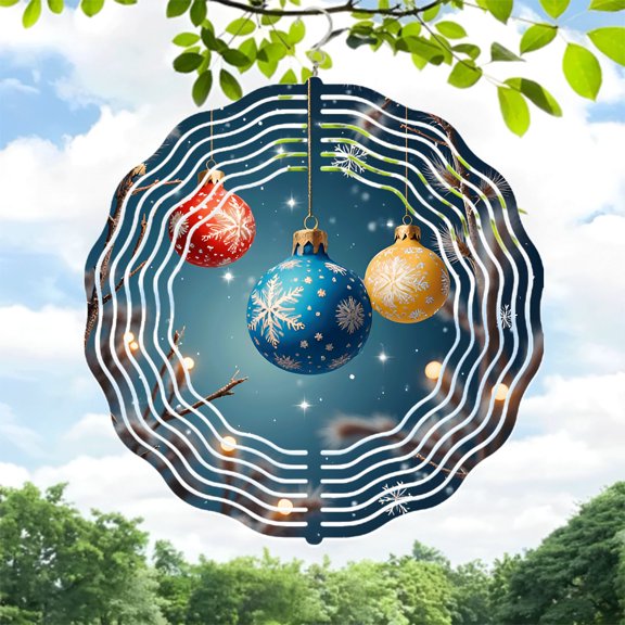 Colorful Metal Hanging Wind Spinners & Chimes for Yard - Intricate Snowflake Patterns Starry Night Design Perfect for Garden Decor