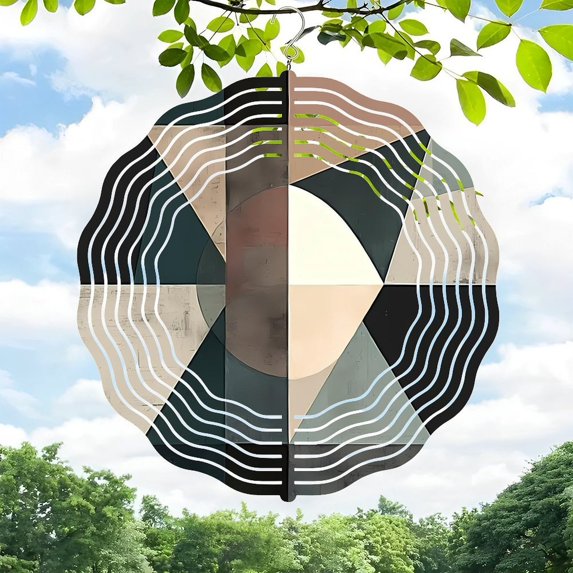 Colorful Metal Hanging Wind Spinners with 8 Unique Patterns - Vibrant Garden Decor for Yard and Outdoor Spaces