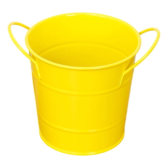 Colorful Metal Mini Bucket Organizer - Small Iron Pail with Double Handles for Desk Storage and Decor