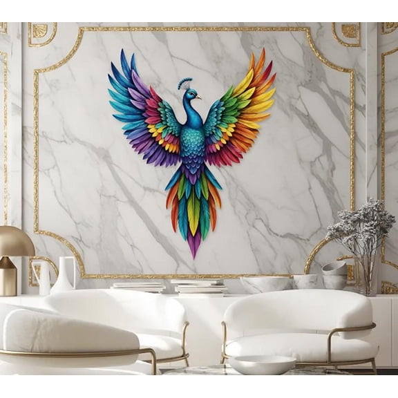 Colorful Metal Peacock Wall Art, Decorative Wall Decor for Home