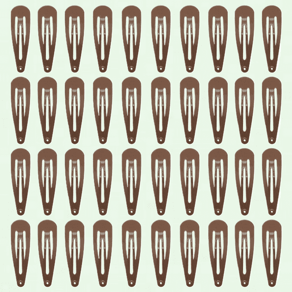 Colorful Metal Snap Hair Clips, Pack of 40, 2 Inch Barrettes for Women Accessories (Brown)