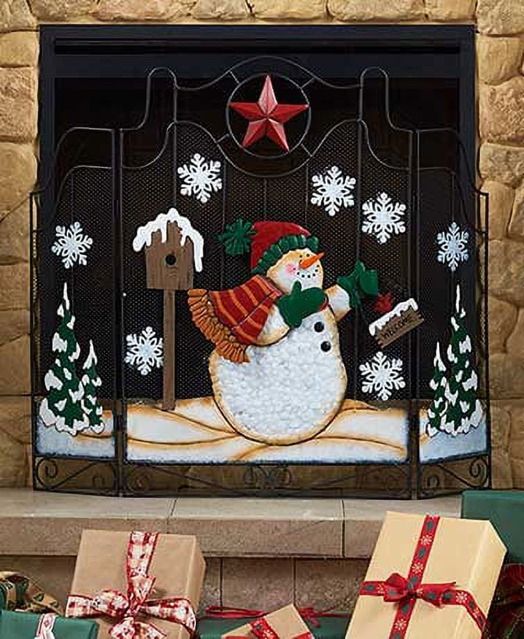 Christmas on sale fireplace screen