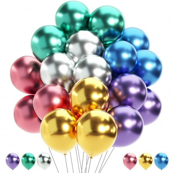 Colorful Metallic Balloon 12 Inch Party Balloons for Wedding Birthday Baby Shower Christmas Decorations(60pcs