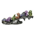 thumbnail image 1 of Colorful Metallic Dragon Wyrmlings On Sloped Bridge Cliff Rock Decor Figurine, 1 of 8