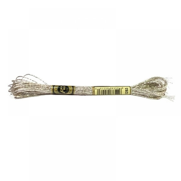 Colorful Metallic Embroidery Floss Cross Stitch Needlework Thread, 8 Meters 12 Strands Metallic Silver