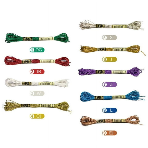 Colorful Metallic Thread Handmade Cross-stitch Wiring Thread Gold Silk Embroidery Thread 8 Meters 12 Strands
